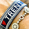 embroidered I LOVE TRENT tassel bracelet