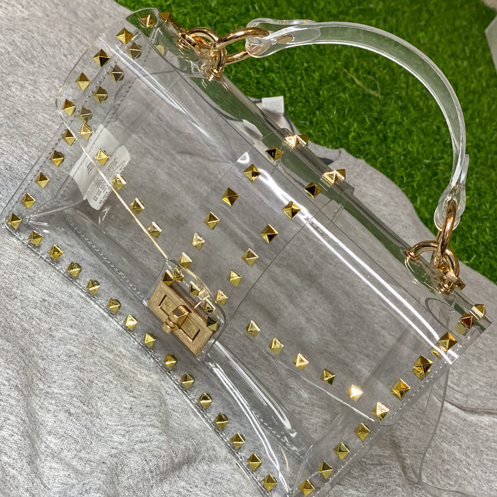 clear bag with gold chain strap – Spirit Sprinkles